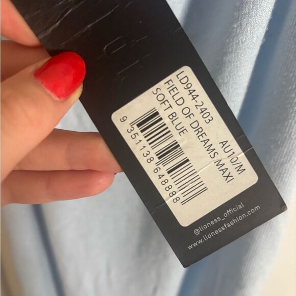 Lioness FIELD OF DREAMS MAXI Strapless Light Blue Dress size m NWT - Picture 4 of 6